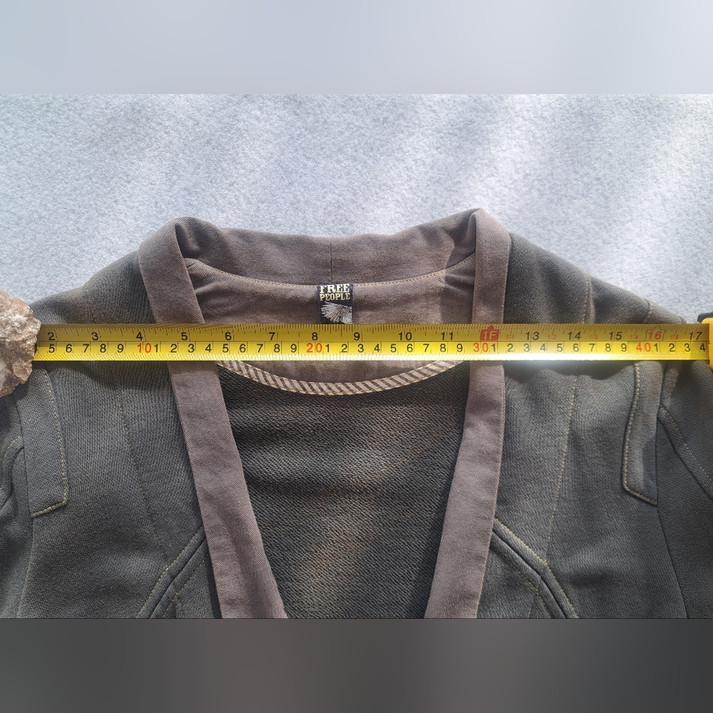 Free People Army Green Structured Blazer Jacket - Picture 7 of 11